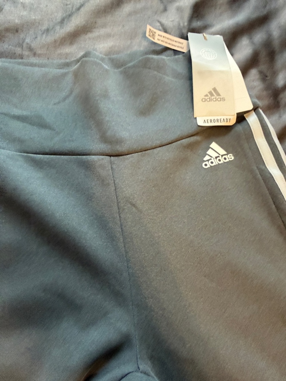 adidas Dark Gray Leggings with White Logo